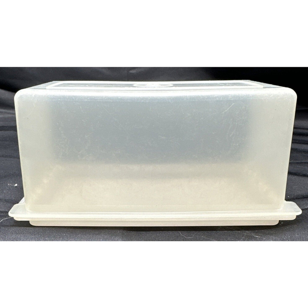 Vintage Tupperware Clear Opaque Butter Dish Keeper 638-4 lid 638-2 bottom